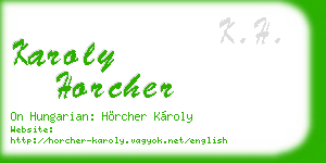 karoly horcher business card